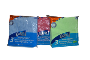 Edco Merrifibre Universal Microfibre Cleaning Cloths - Pack 3 Green
