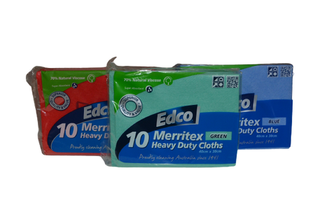 Edco Merritex Heavy Duty Cloths - 40cm x 30cm -  Pack 10 Blue