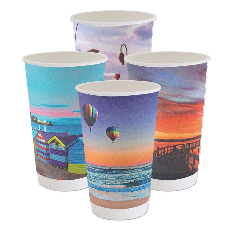 16OZ D/WALL PLA SMOOTH POSTCARD CUP