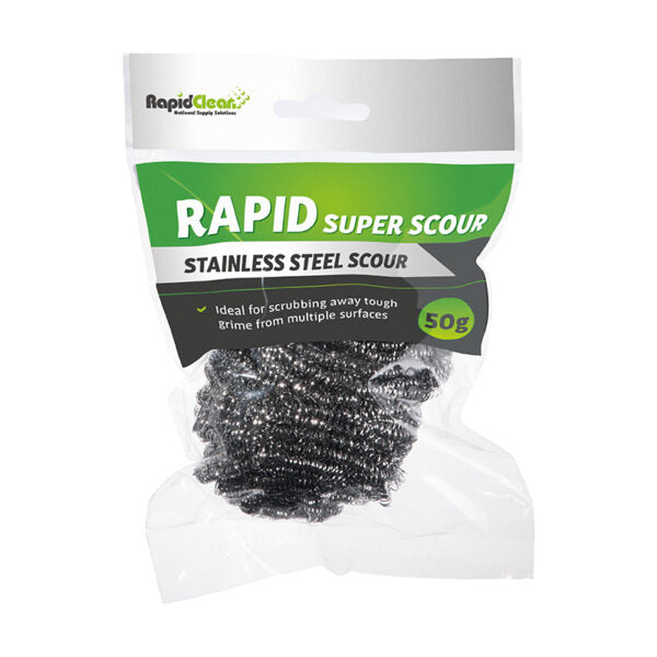 S/STEEL SCOURERS - 50g -RAPID CLEAN