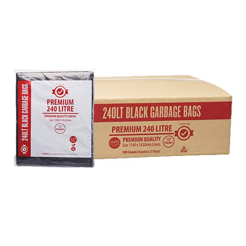 240L BLACK GARBAGE BAGS (100/CTN)