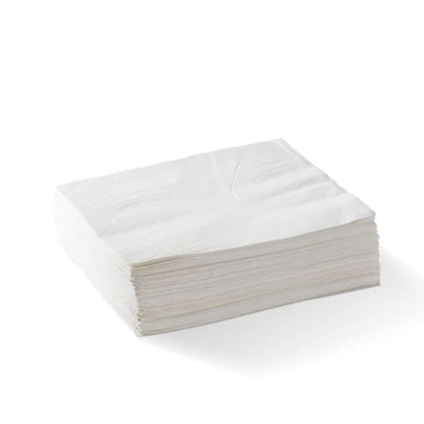 BIOPAK 2 PLY LUNCH WHITE NAPKIN (PKT 100)