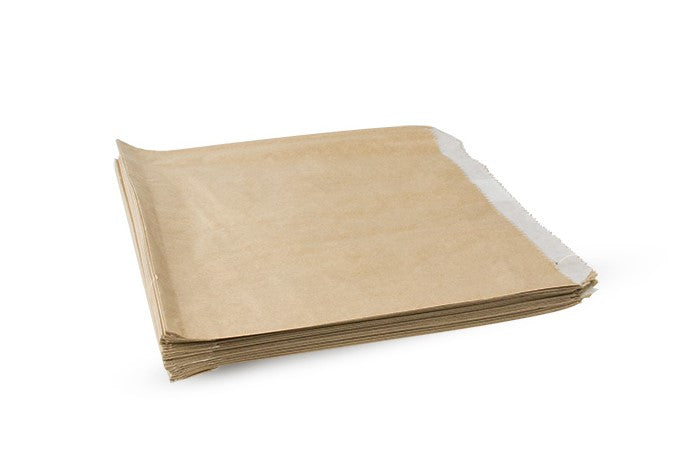 2 SQUARE BROWN GREASEPROOF BAGS (PKT 500)