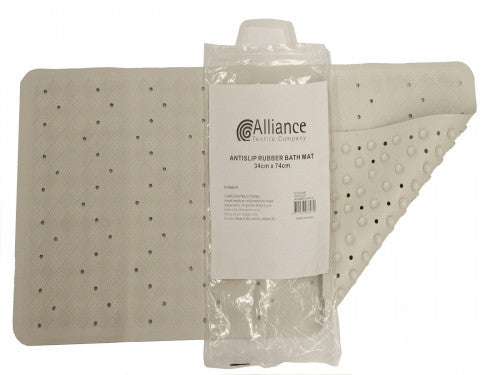 BATHMAT RUBBER ANTISLIP WHITE