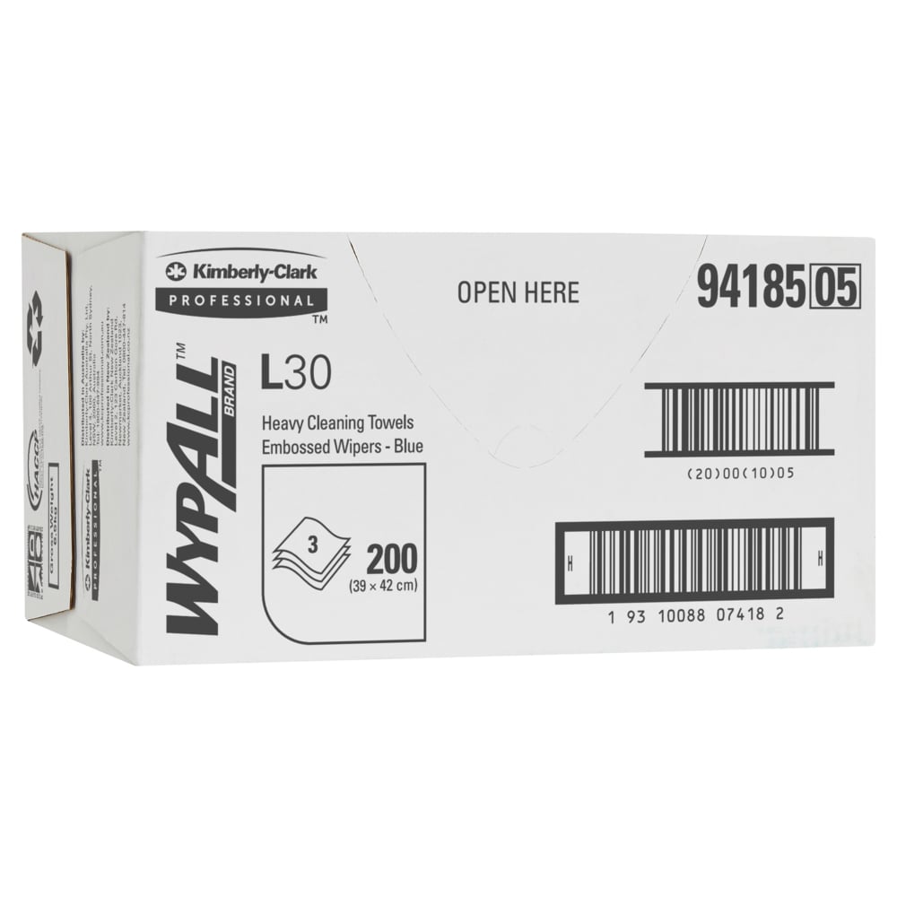 WYPALL 3 PLY WIPES BLUE (CTN 200)