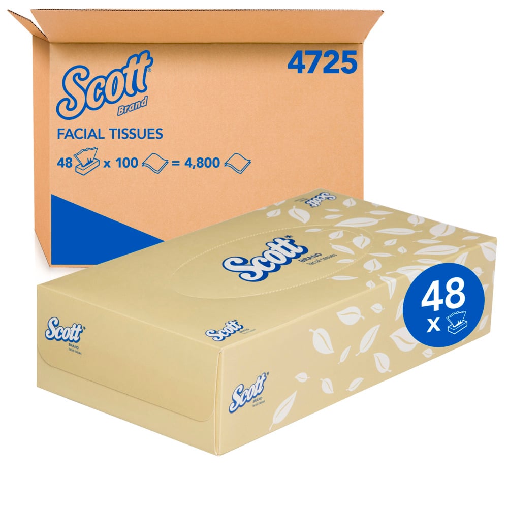 KCA SCOTT 2 PLY FACIAL TISSUES 100'S/CTN