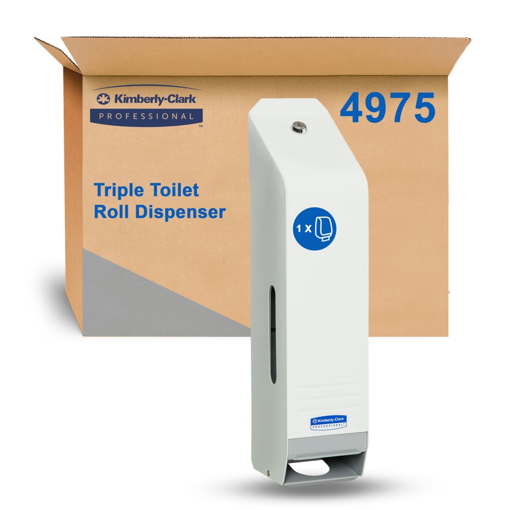 KCA WHITE 3 ROLL TOILET TISSUE DISPENSER