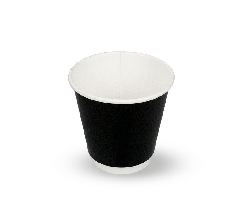 SMOOTH 8OZ D/WALL BLACK SHORT CUP