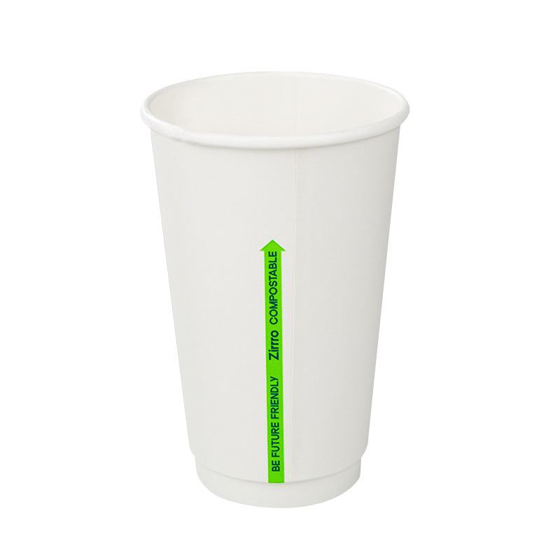 16OZ D/WALL WHITE COMPOSTABLE CUP