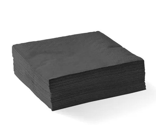 BIOPAK 2 PLY BLACK COCKTAIL NAPKIN (CTN 2000)