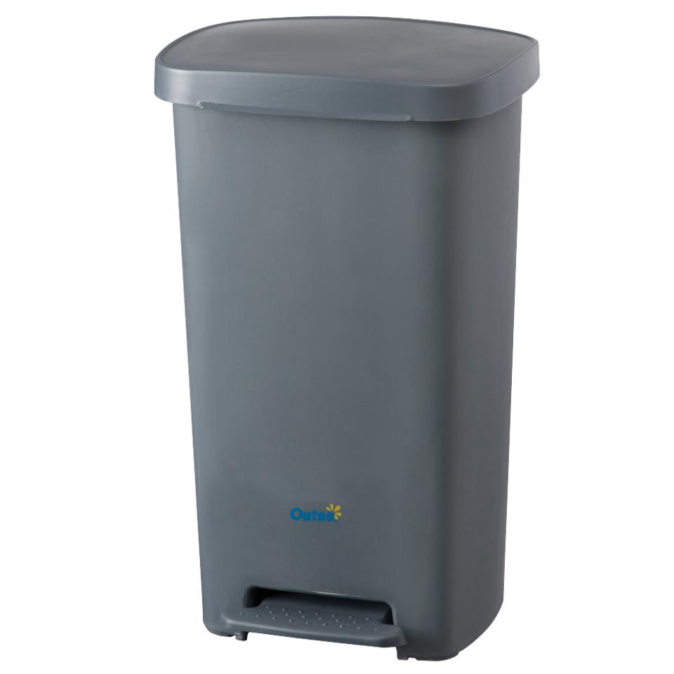 OATES 50L GREY PUSH PEDAL BIN