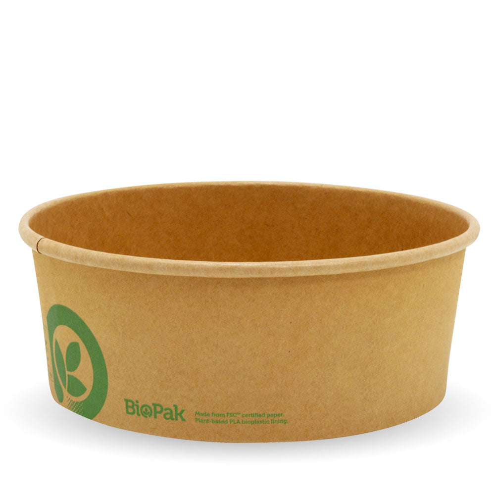 BIOPAK 1300ML KRAFT PLA LINED BOWL (4/CTN)