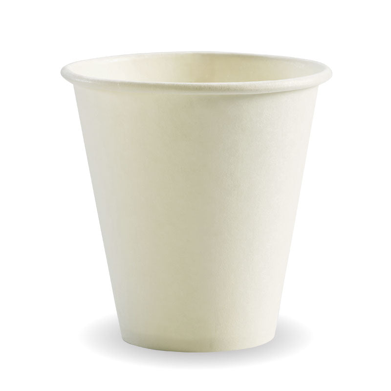 8OZ WHITE SINGLE WALL BIOPAK CUP(20/CTN)