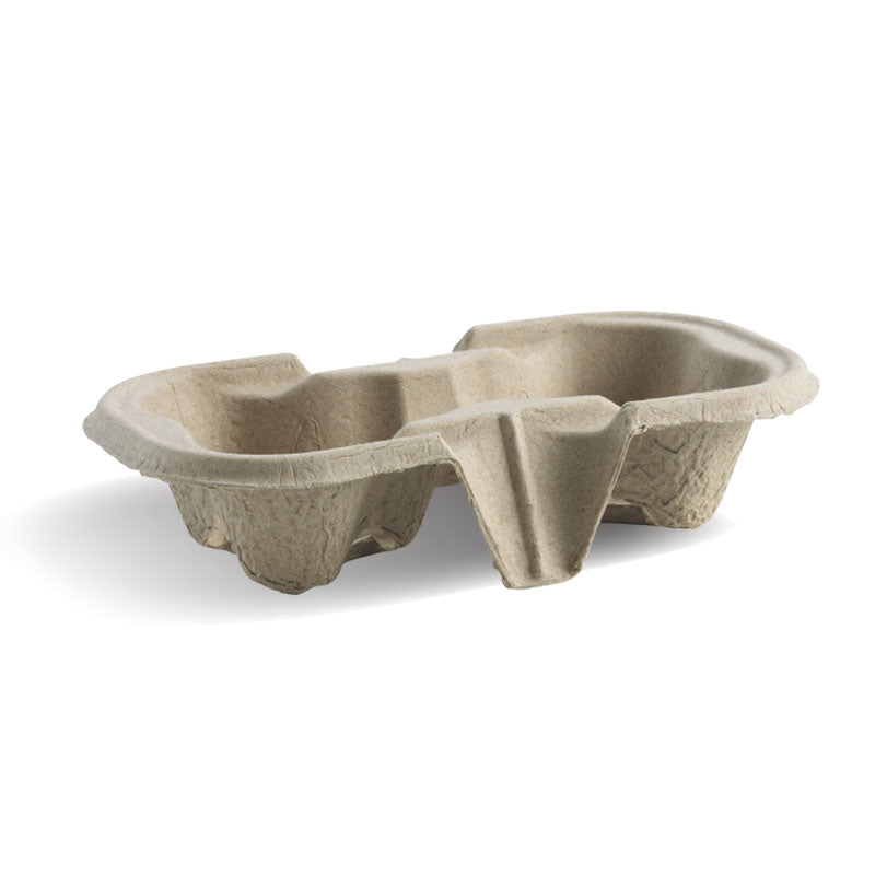 BIOPAK 2 CUP CARRY TRAY (SLV 50)