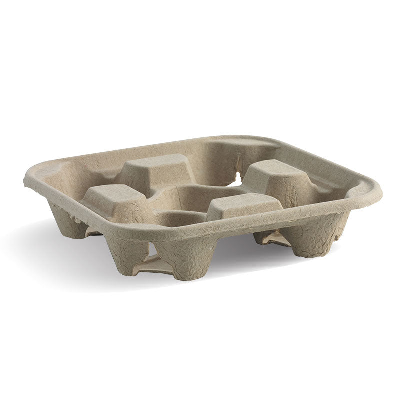 BIOPAK 4 CUP CARRY TRAY (SLV 75)