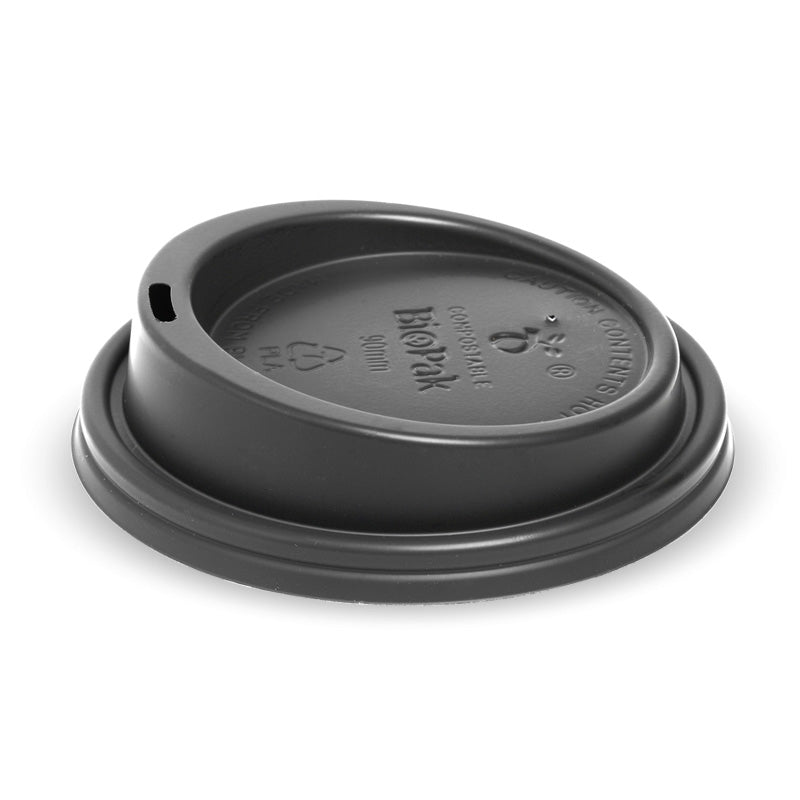 90MM  BLACK PLA LID (50/SLV)