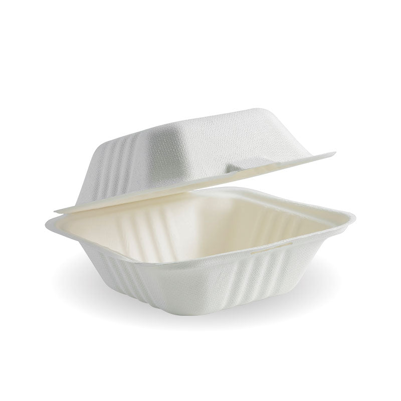 BIOPAK CLAMSHELL 6&#39;&#39; X 6&#39;&#39; X 3&#39;&#39; (CTN 500)