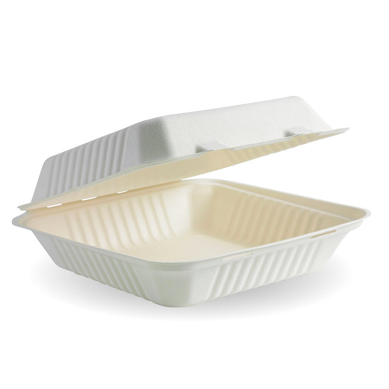 BIOPAK CLAMSHELL 9&#39;&#39; X 9&#39;&#39; X 3&#39;&#39; (SLV 100)