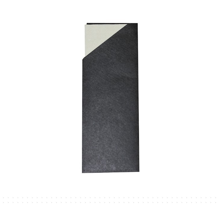 BLACK CUTLERY POCKET WITH NAPKIN (CTN 1000)