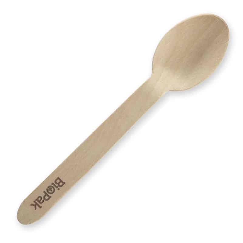 BIOPAK WOODEN DESSERT SPOONS (PKT 100)