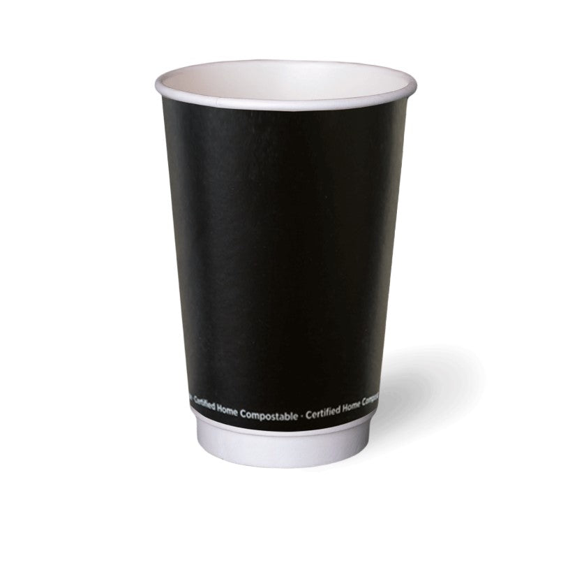 16OZ PLA D/WALL BLACK (CTN ONLY)