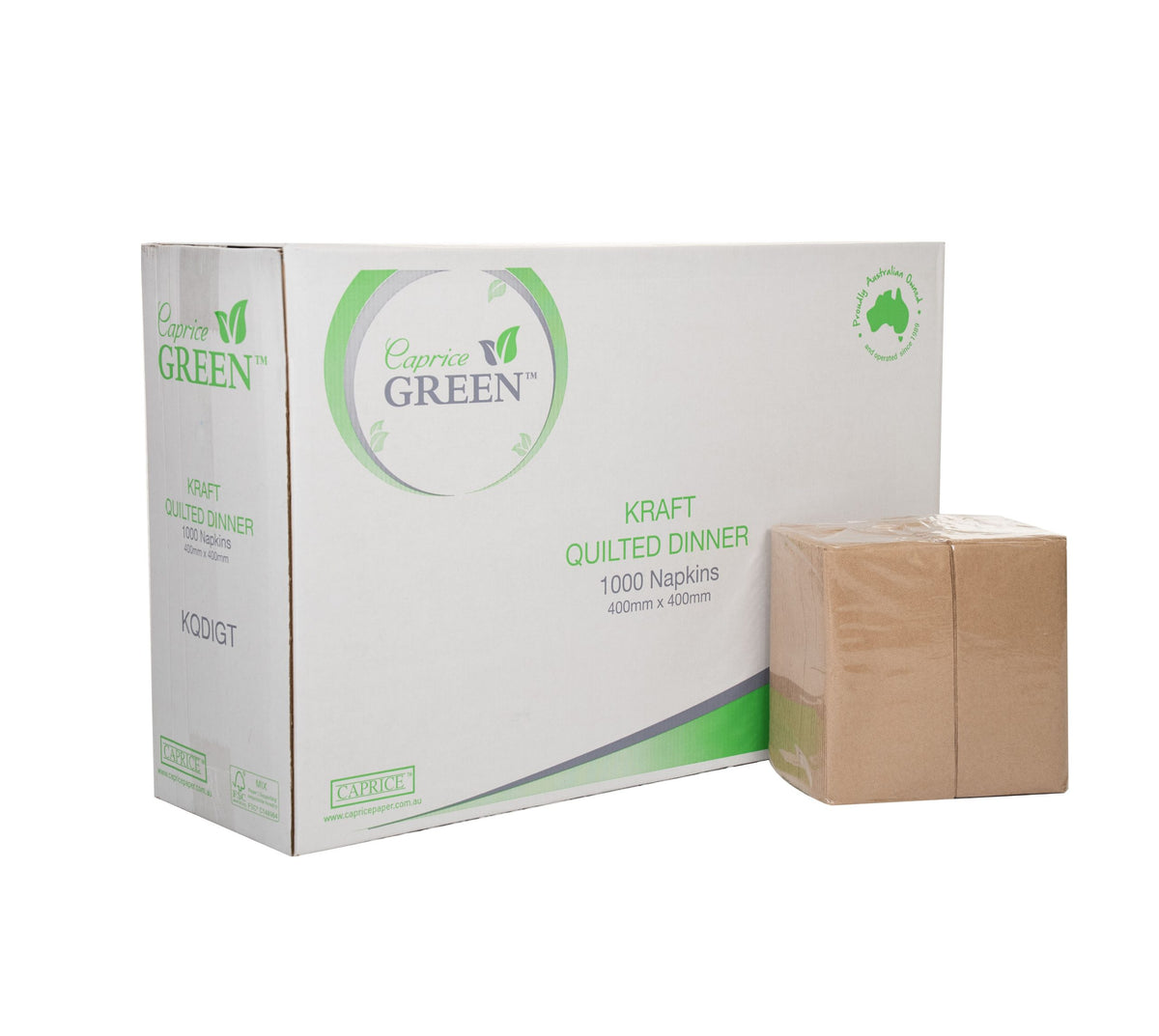 CAPRICE KRAFT QUILTED DINNNER NAPKIN 1/8 FOLD (PKT 100)
