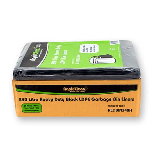 240LT BLACK GARBAGE BAGS pkt 25