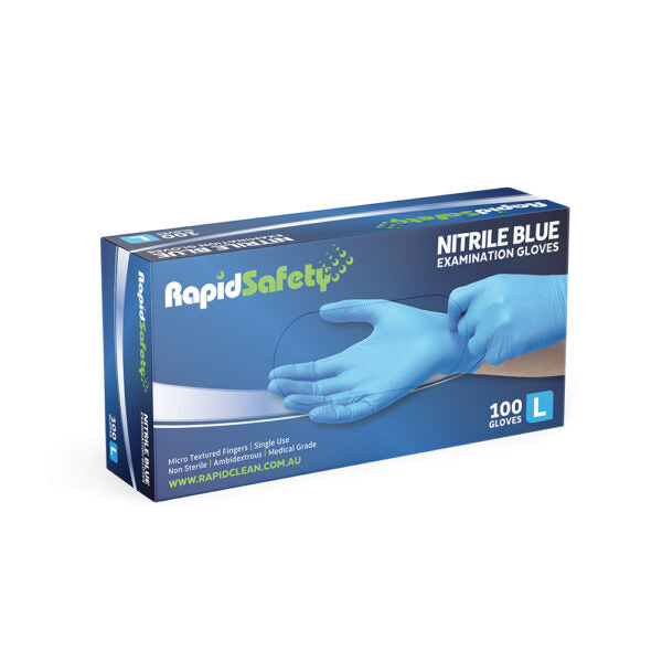 NITRILE BLUE P/FREE GLOVE LARGE