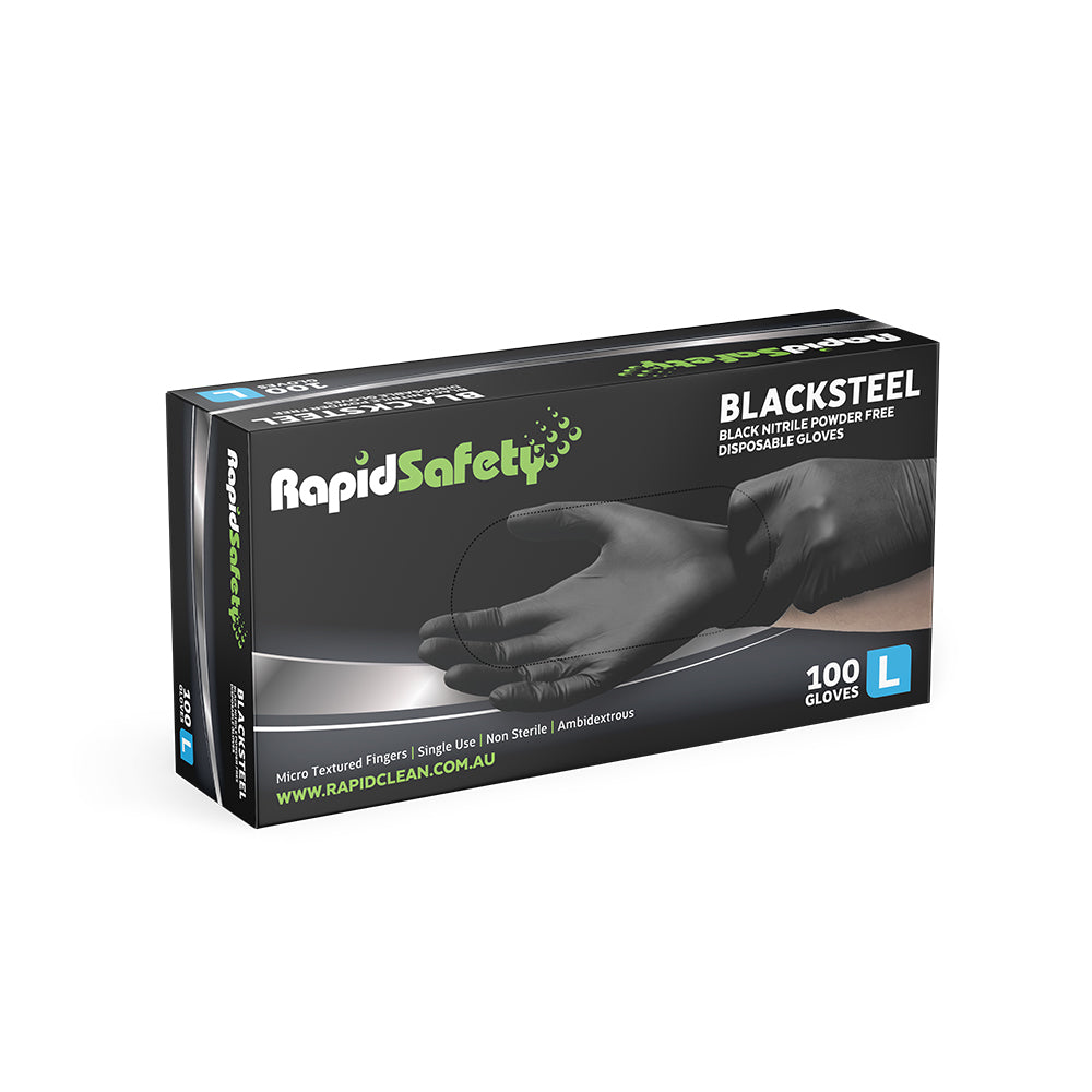 BLACKSTEEL NITRILE GLOVES LARGE