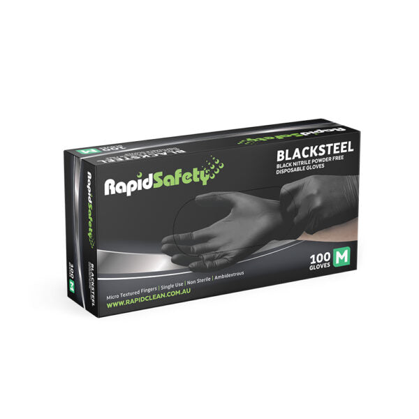 BLACKSTEEL NITRILE GLOVES MEDIUM