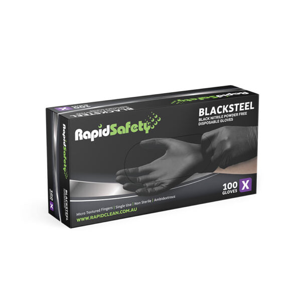 BLACKSTEEL NITRILE GLOVES X-LARGE