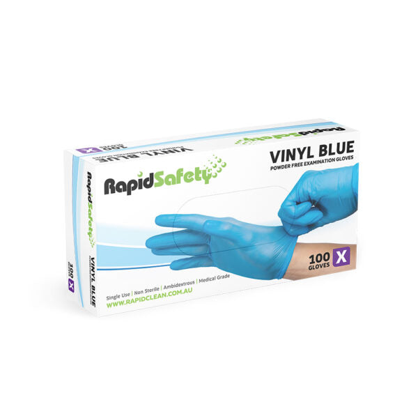 BLUE VINYL P/FREE GLOVE X-LARGE