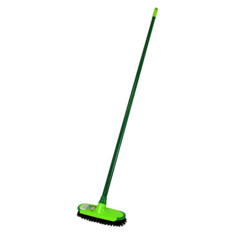 DECK SCRUB WITH HANDLE GREEN - 230MM HEAD
