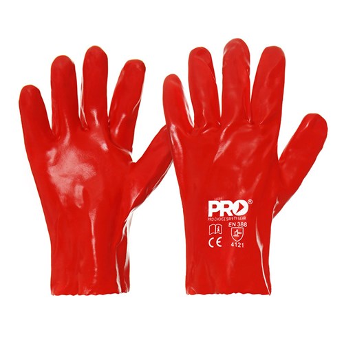 RED PVC 11 GLOVE (27CM)