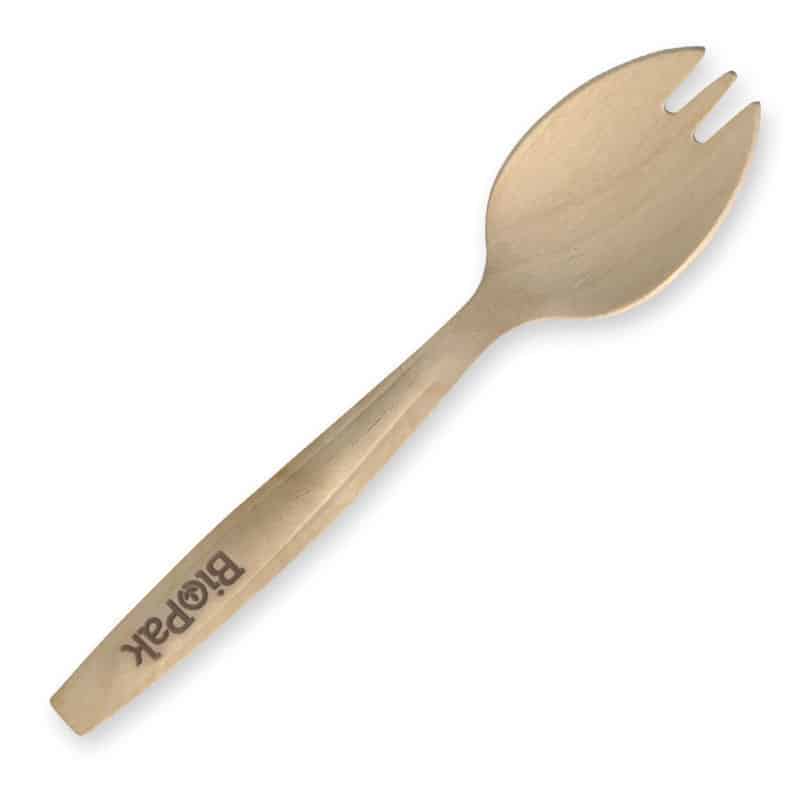 BIOPAK WOODEN SPORKS (PKT 100)